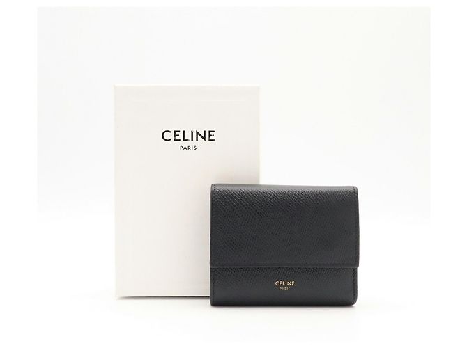 Céline Celine Small Trifold Wallet - Black Leather - view 9