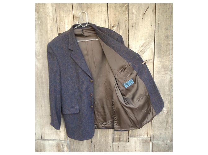 Autre Marque Daniel Hechter Blazer in lana blu e marrone - vista 5