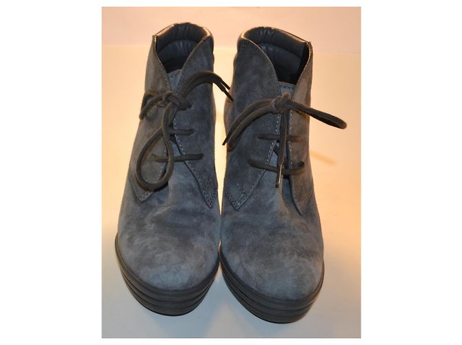 Hogan Botines de Ante Gris con Tacón - vista 3
