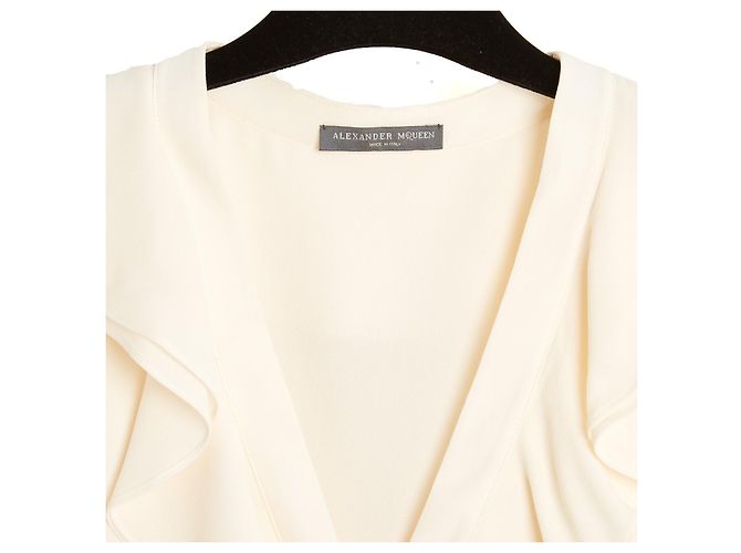 Alexander McQueen Seidencrepe-Bluse - Ecru - Ansicht 2