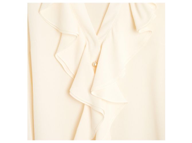 Alexander McQueen Seidencrepe-Bluse - Ecru - Ansicht 3