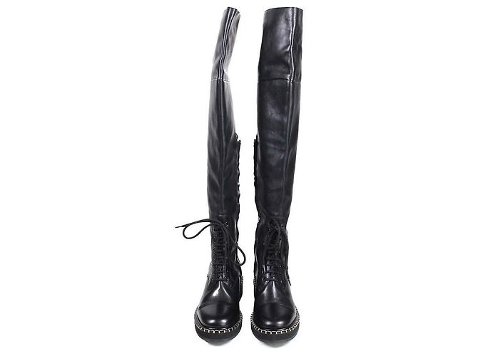 Chloé Botas Over-the-Knee de cuero negro - vista 3