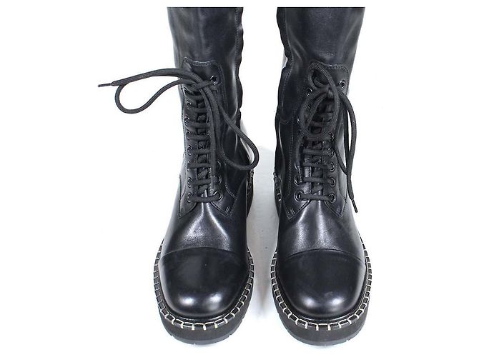 Chloé Botas Over-the-Knee de cuero negro - vista 4