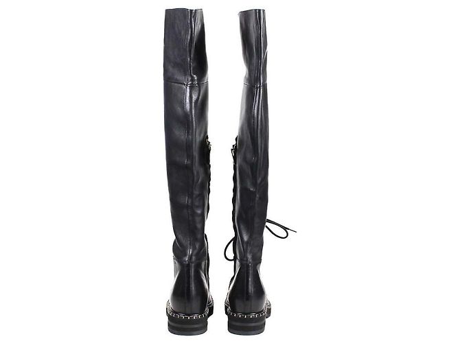Chloé Botas Over-the-Knee de cuero negro - vista 5