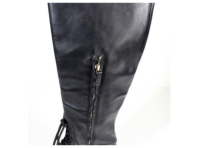 Chloé Botas Over-the-Knee de cuero negro - vista 6