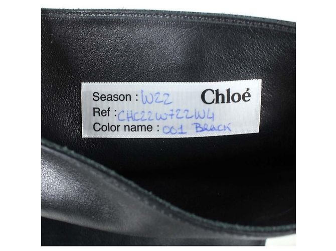 Chloé Botas Over-the-Knee de cuero negro - vista 9