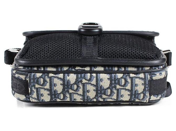 Dior 8 Borsa a Tracolla in Tela Jacquard Oblique e Pelle Nera - vista 2