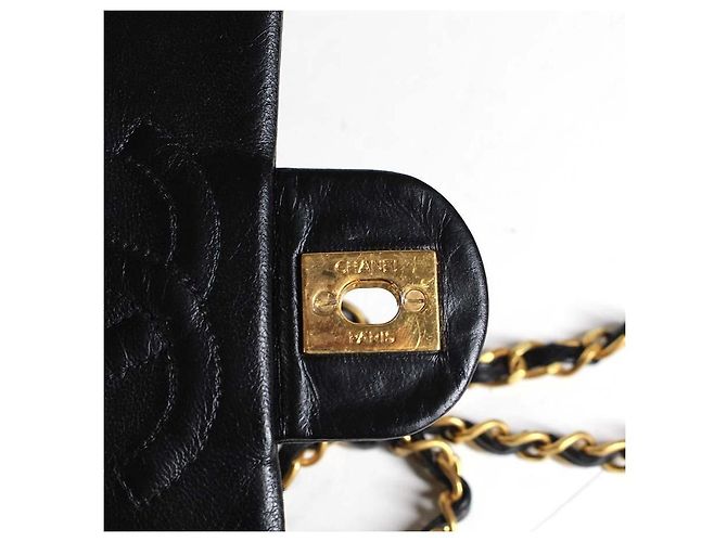 Chanel Mini Flap Bag pelle nera matelassé - vista 10
