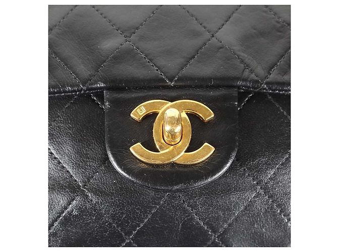 Chanel Mini Flap Bag pelle nera matelassé - vista 7