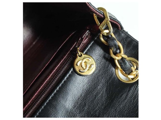 Chanel Mini Flap Bag pelle nera matelassé - vista 8