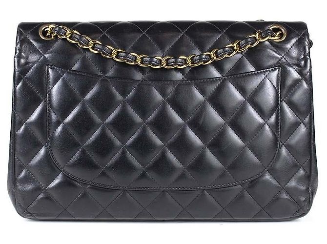 Timeless Chanel Borsa Classic Flap Jumbo Pelle Nera - vista 3