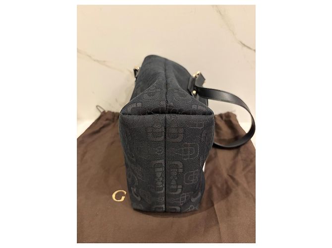 Borsa a mano Gucci nera canvas monogram - vista 6