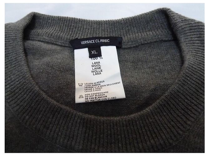Autre Marque Versace Classic Grey Wool Knit Pullover - view 10