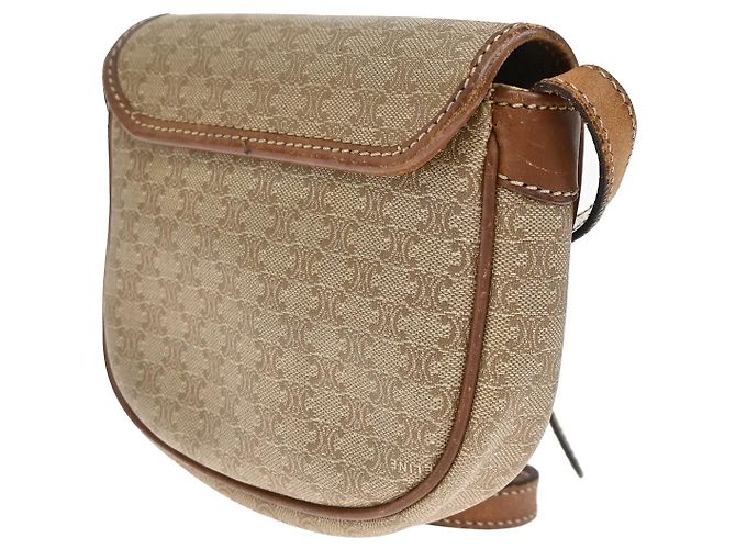 Céline Celine Besace Flap Triomphe Coated Canvas Mini - vista 4