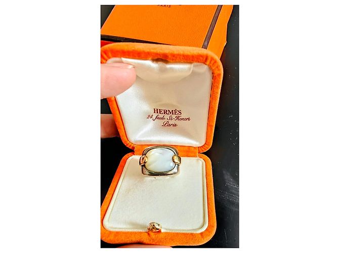Anello Sigillo Hermès in Argento e Madreperla - vista 2