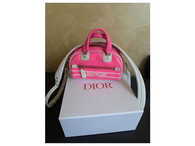 Christian Dior Borsa Mini Duffle Pelle Rosa - vista 4