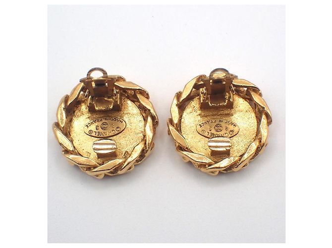 Chanel Vintage CC Round Clip-On Metal with Crystals - vista 5