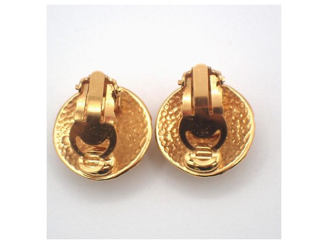 Chanel Vintage CC Round Clip-On Metal Small - vista 2