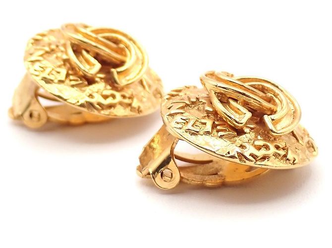 Chanel Vintage CC Round Clip-On Metal Small - vista 3