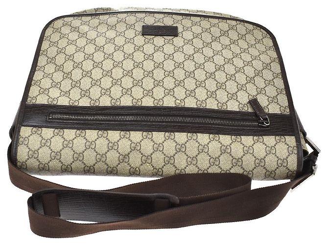 Borsa Messenger Gucci Web Strap GG Coated Canvas Large - vista 7