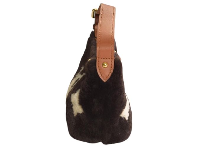 Louis Vuitton Pochette Rabat Shearling Monogram Marrone - vista 3