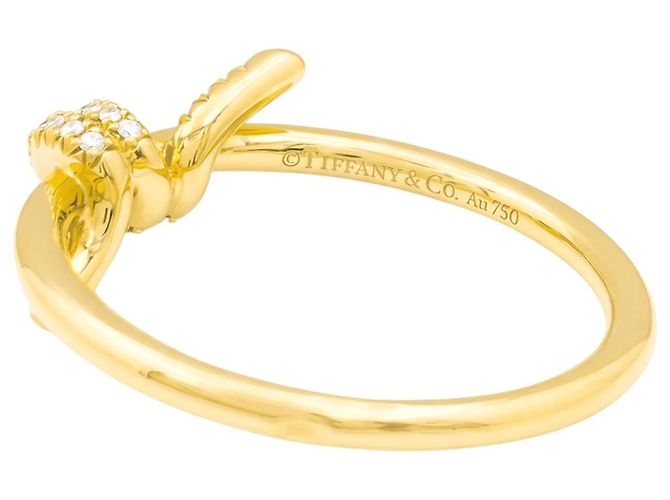 Anello Tiffany & Co, "Knot" in oro giallo e diamanti. - vista 3