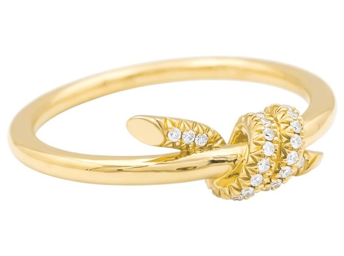 Anello Tiffany & Co, "Knot" in oro giallo e diamanti. - vista 4