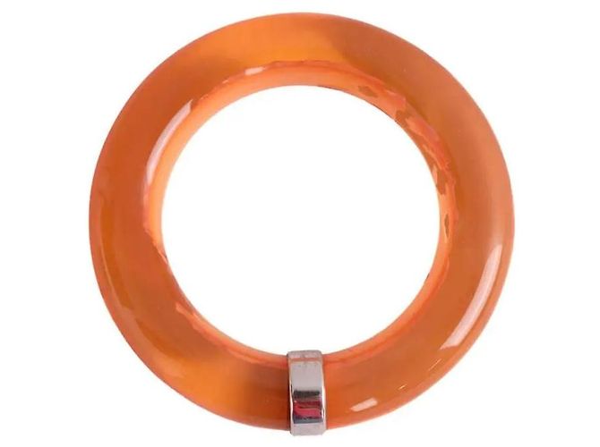 Bracciale rigido Céline arancione in plastica - vista 2