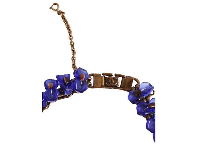 Collana Chanel in metallo blu - vista 2