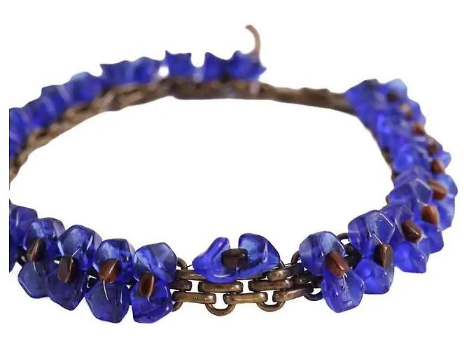 Collana Chanel in metallo blu - vista 3
