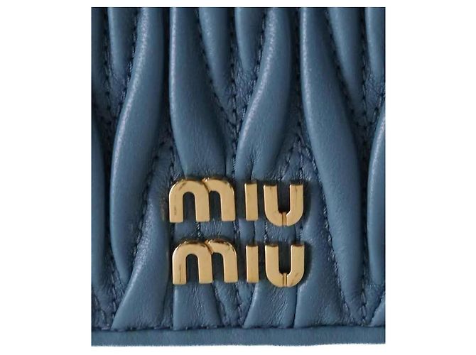 Cartera Miu Miu de cuero azul - vista 3