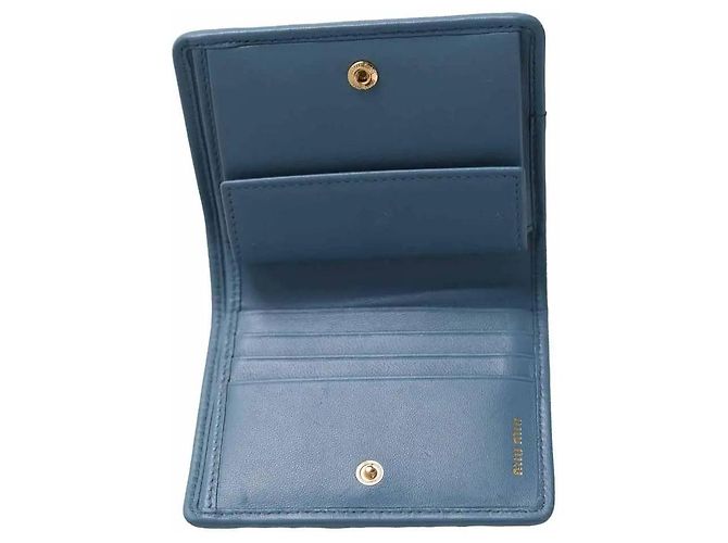 Cartera Miu Miu de cuero azul - vista 4