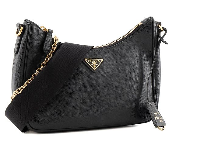 PRADA - Borsa a tracolla Re-Edition 2005 Prada in pelle saffiano nera - vista 3
