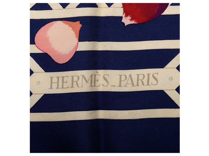 Hermès Roseraie Seidentuch Blau 90 - Ansicht 3