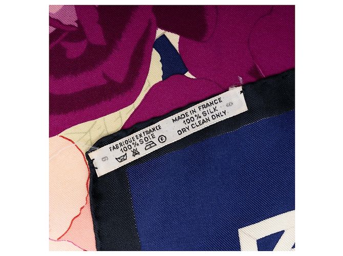 Hermès Roseraie Seidentuch Blau 90 - Ansicht 4