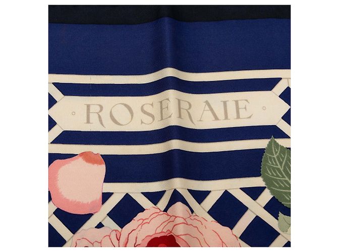 Hermès Roseraie Seidentuch Blau 90 - Ansicht 5