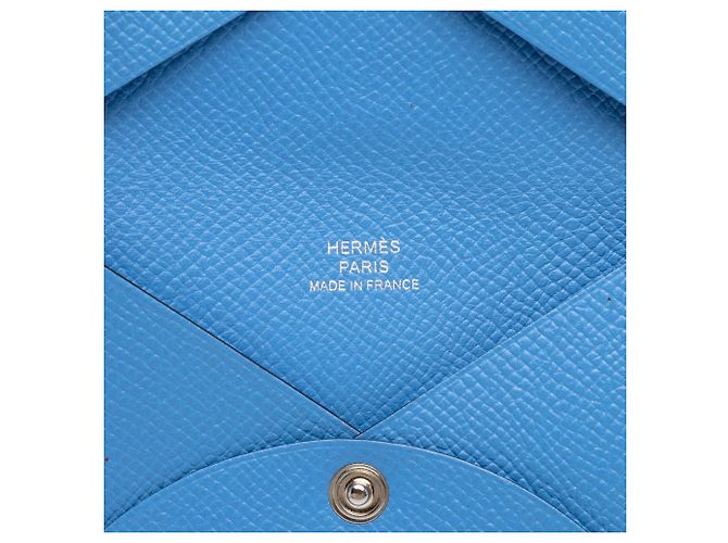 Tarjetero Hermès Calvi en Epsom Azul - vista 4