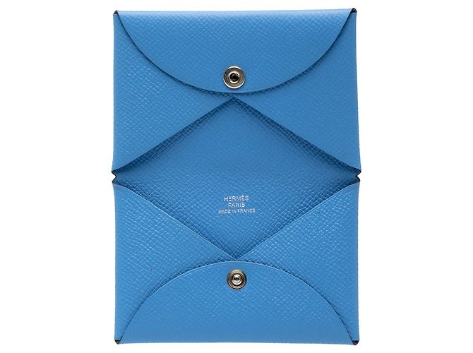 Tarjetero Hermès Calvi en Epsom Azul - vista 5