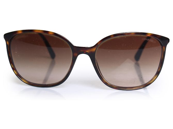 Chanel, braune Sonnenbrille mit Kristallbügeln - Ansicht 2