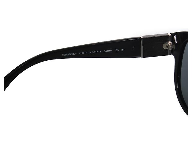 Chanel, Gafas de sol oversized negras con cc - vista 8