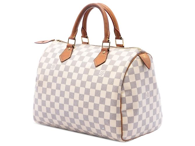 Borsa Boston Louis Vuitton Damier Azur Speedy 30 Bianca - vista 2