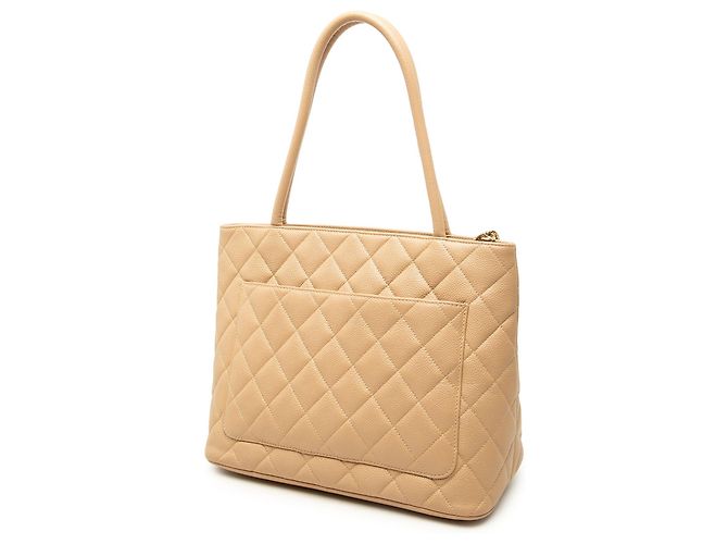 Borsa Tote Chanel Caviar Medallion Beige - vista 2