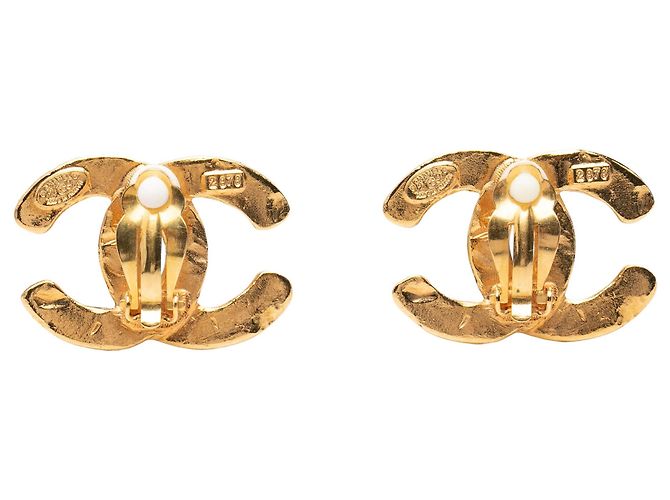 Orecchini a clip Chanel CC intrecciati placcati oro - vista 2