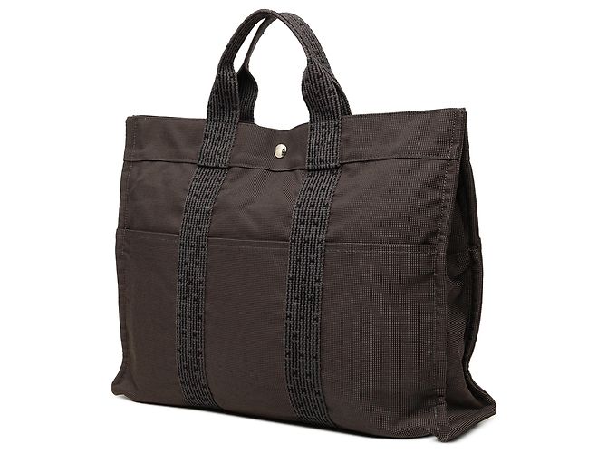Borsa Tote Herline MM Hermès in Tela Marrone - vista 2