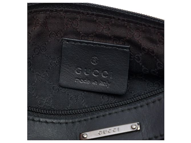 Borsa a tracolla Gucci in denim nero con banda Web - vista 5