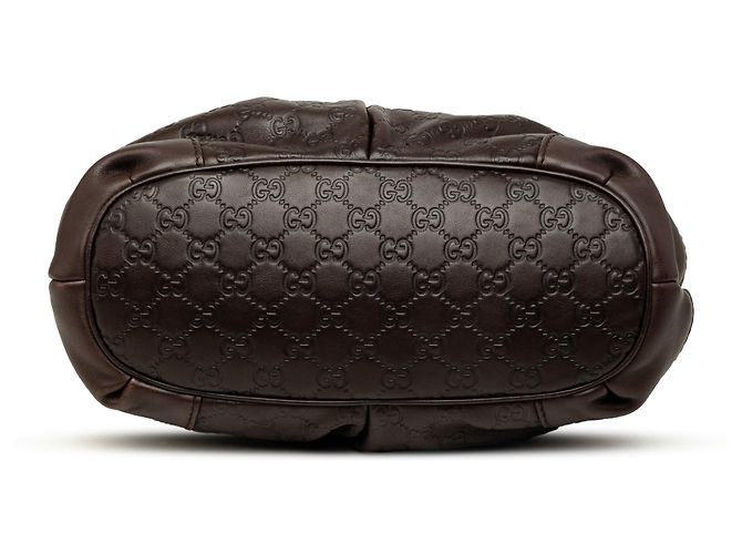 Borsa Satchel Gucci Guccissima Sukey Marrone - vista 3