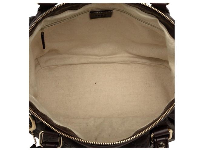 Borsa Satchel Gucci Guccissima Sukey Marrone - vista 4