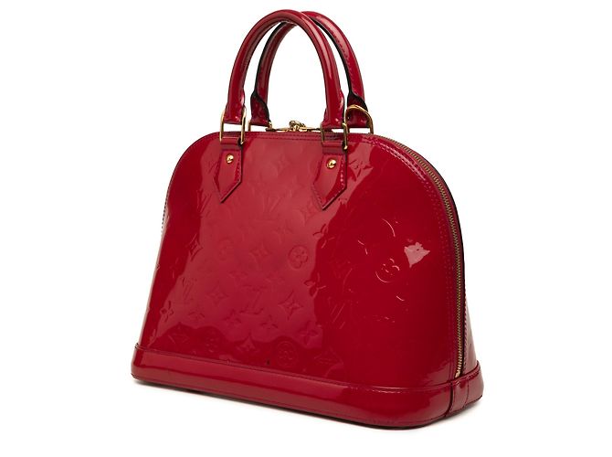 Borsa a mano Louis Vuitton Monogram Vernis Alma PM rossa - vista 2