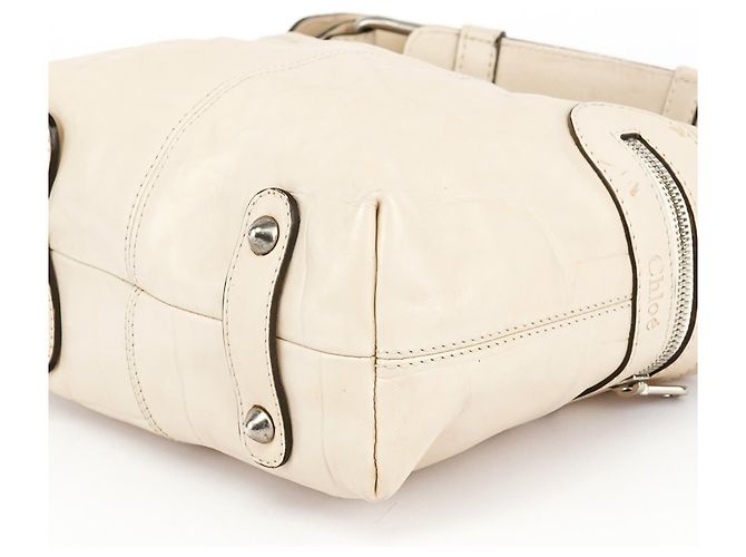 Chloé Bolsa Camera de couro embossed bege - vista 11