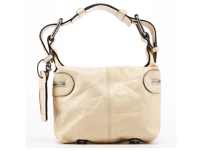 Chloé Bolsa Camera de couro embossed bege - vista 3